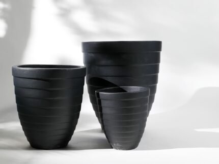 Black Cement Fiber pot
