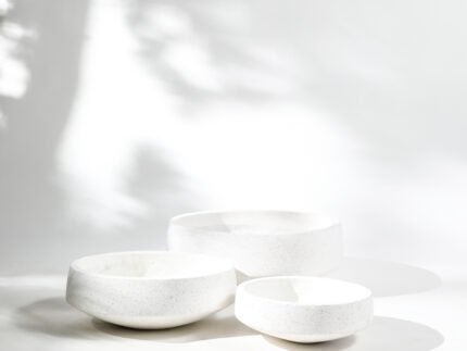 White Terrazzo Cement Fiber pot